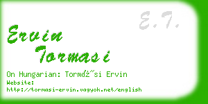 ervin tormasi business card